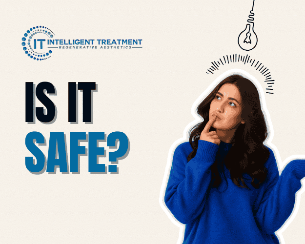 Woman questioning the safety of methylene blue anti-aging skincare serums