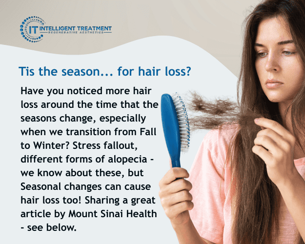 Woman examining seasonal hair shedding with hairbrush